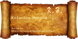 Kolonics Herold névjegykártya